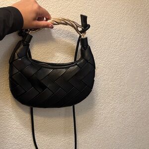 Urban Expressions Black Woven Shoulder Bag